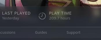If you think that's embarassing, wait until you see my unplayed games list. A picture of my steam library hours logged on Deadlock: 209.7 hours.